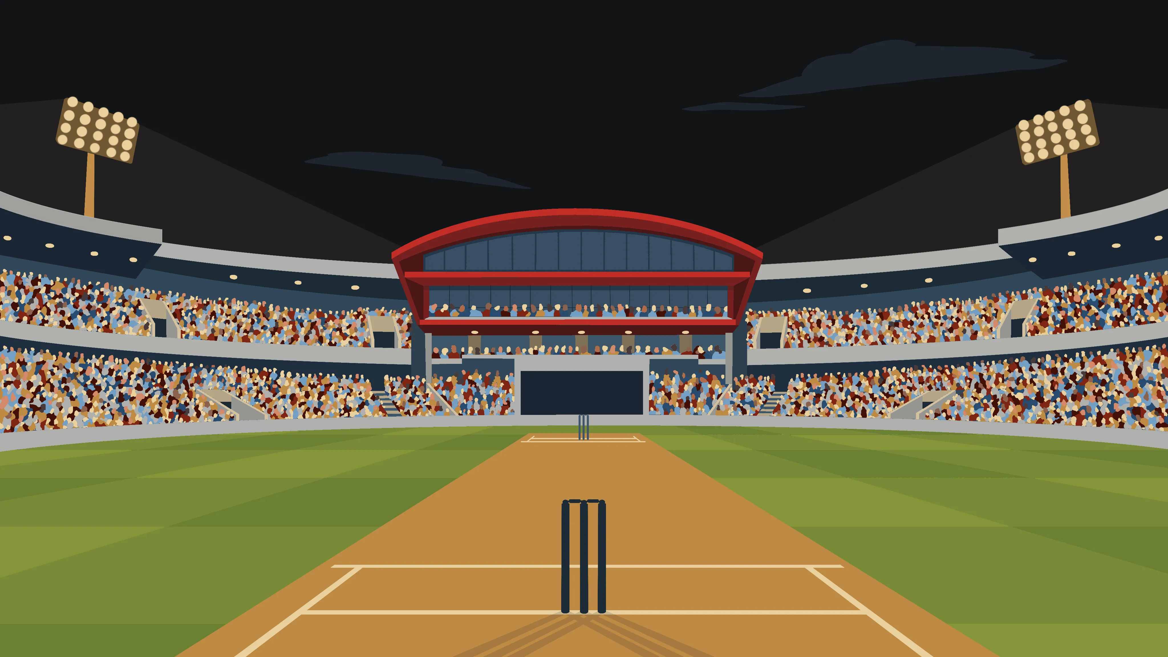 Rendered stadium at night